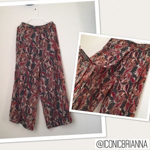 TRUTH NYC Paisley Print Palazzo Pants Wide Leg